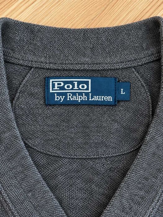 Cardigan Polo by Ralph Lauren gri antracit, mărimea L, bumbac, decolteu în V, logo Pony brodat, buzunare frontale