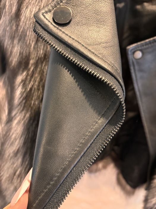 geaca piele naturala si blana vulpe 36/S