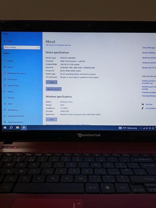 Лаптоп Packard Bell