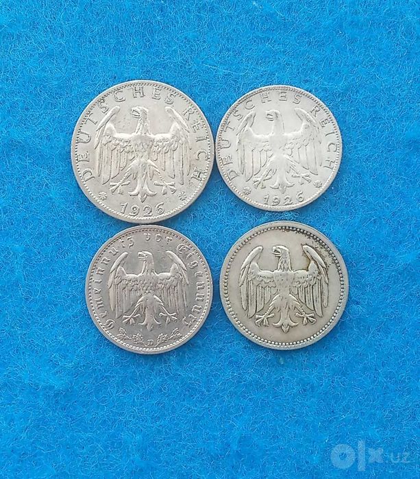 Монеты Германии (Веймарской республики) 3 серебро+1 шт