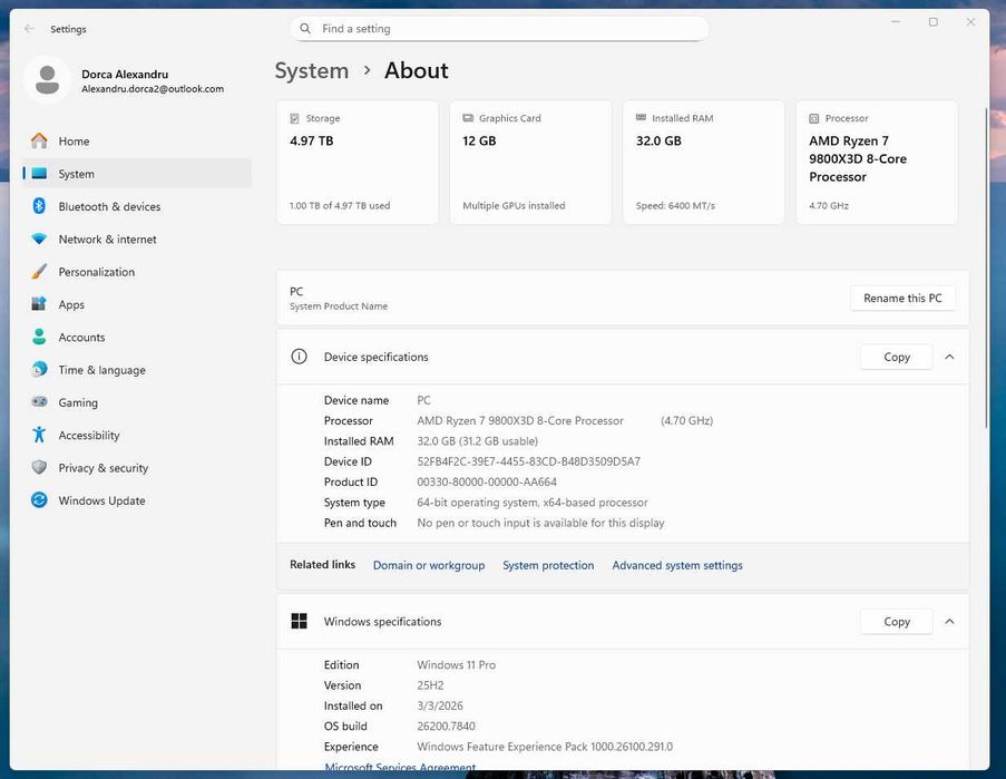Calculator / PC Gaming High End – Ryzen 7 9800X3D + RTX 5070
