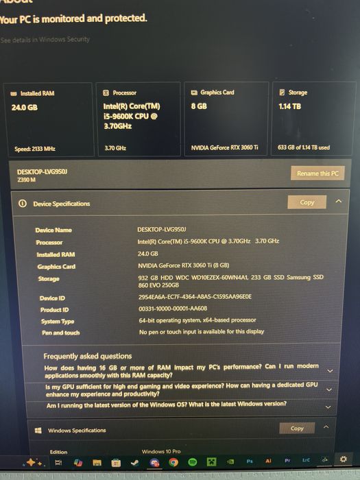 Pc gaming rtx 3060ti