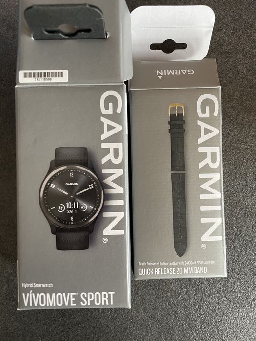 Garmin Vivomove Sport Black+Bratara piele croco