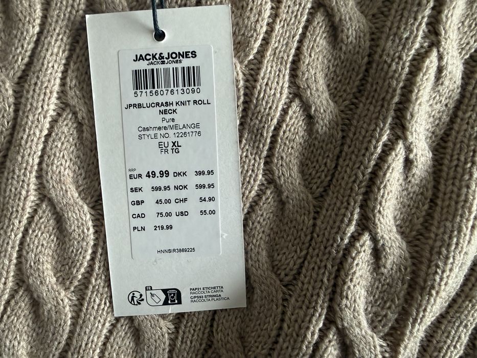 Jack & Jones Cable Knit Turtle Neck Jumper  мъжко поло - L