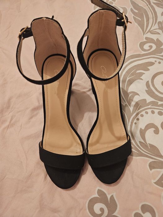 Sandale negre toc Paolo Bocceli