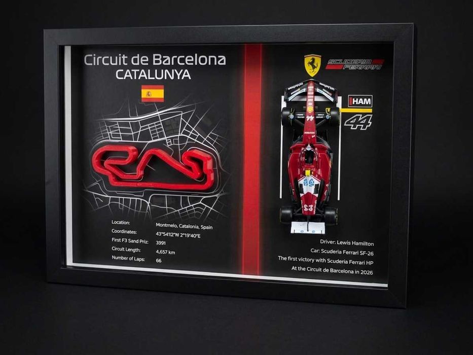 Tablou Formula 1 Circuit Barcelona – Lewis Hamilton – Ferrari
