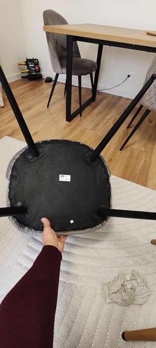 Set 4 scaune Kokkedal catifea gri/ negru