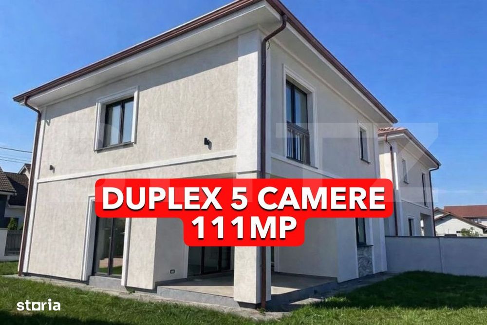 Duplex 5 camere 111mp utili, 350 mp teren Mosnita Noua