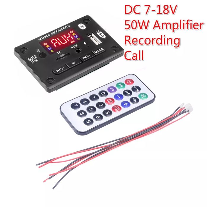 Mp3 player 2*25W/7-18V AIYIMA за вграждане, BT 5.0, Sd/USB/Fm/Mic/Call