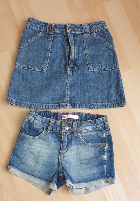 Jeans pantaloni scurti salopetă fete 10-12 ani