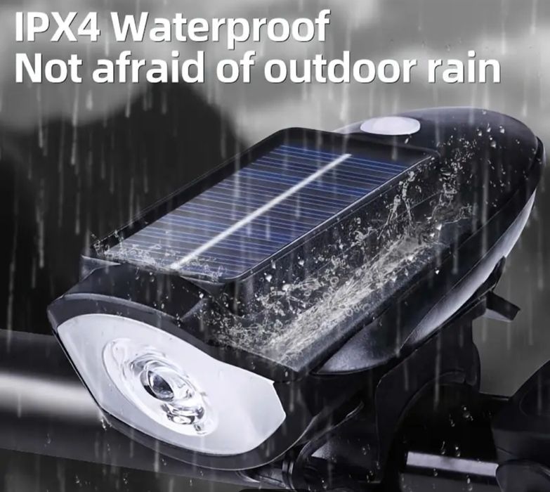 Презареждащи слънчеви лед фарове за велосипеди с звукови ефекти