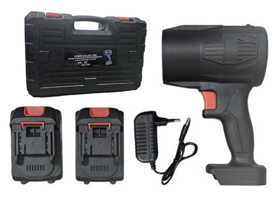 Акумулаторна духалка 1050W / 21V – 2 батерии + зарядно + куфар Мощна. Компактна. Без кабели
