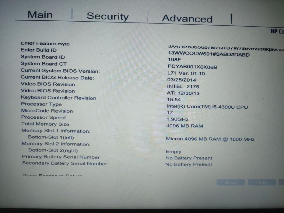 Placa de baza laptop HP Elitebook 840 G1 - i5-4300u