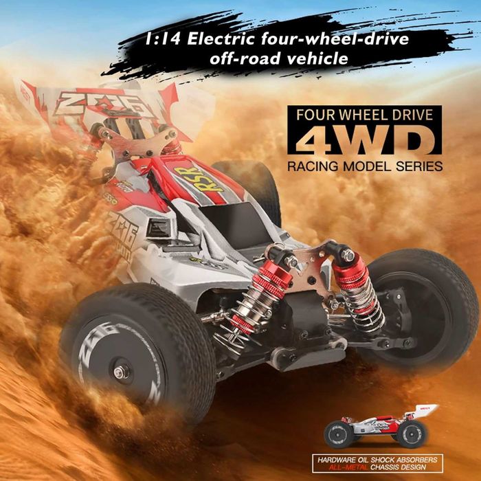 Професионална RC количка WLtoys 144001 - 60 км/ч (Метално шаси)