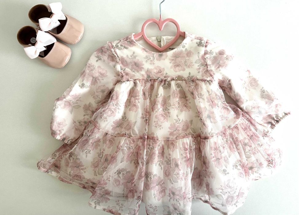Бебешка рoзова рокля Mayoral с буйки 6-9 мес.