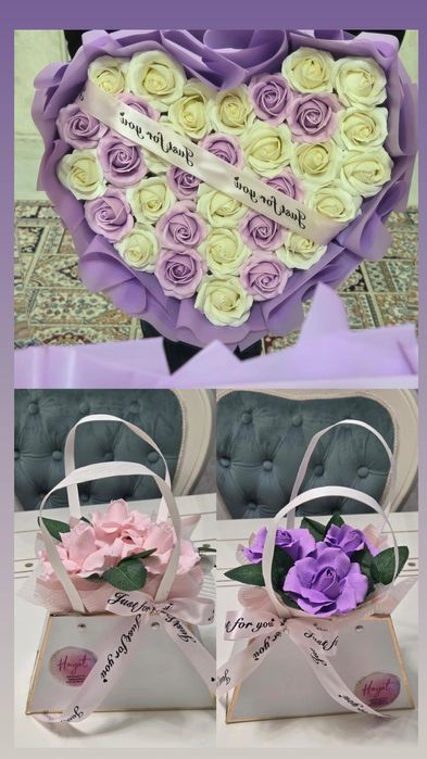 Букет из мыльных роз