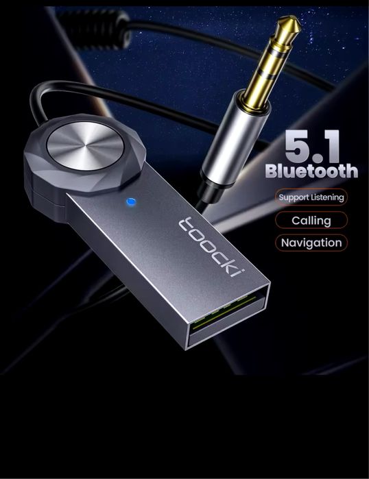 Adaptor Bluetooth auto cu iesire jack si microfon