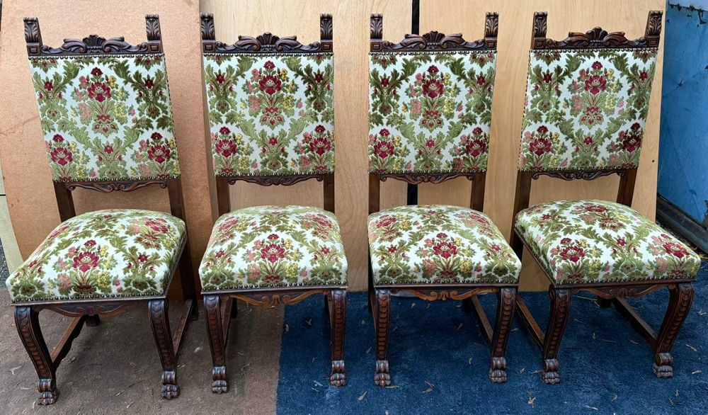 8 buc Scaun Vintage din Lemn Stil Neo Baroc; Scaun solid