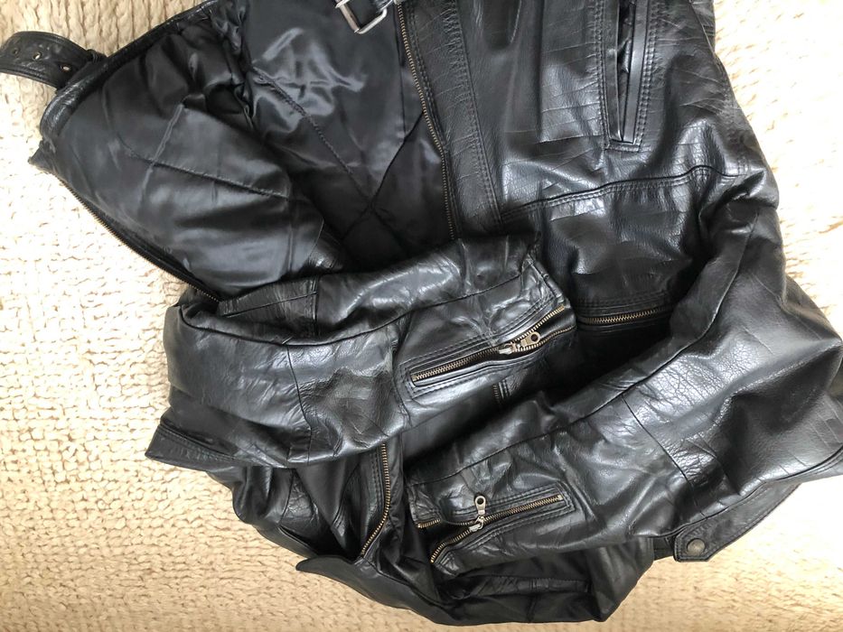 Яке от естествена телешка кожа