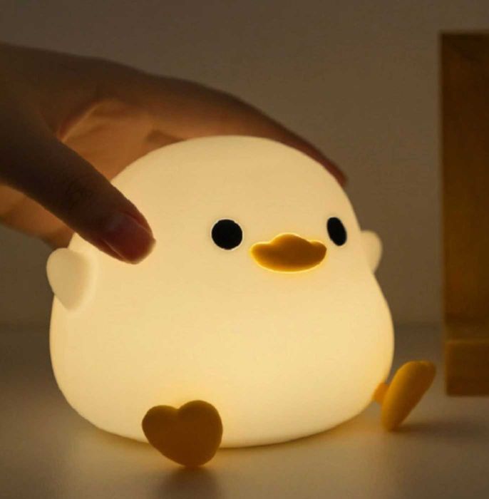 Lampa de veghe pentru copii, rata, control tactil, silicon ,USB-C