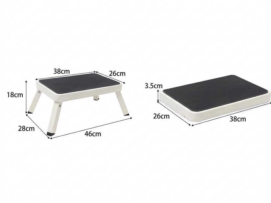 Сгъваема степенка за кемпер, Стомана, бяла