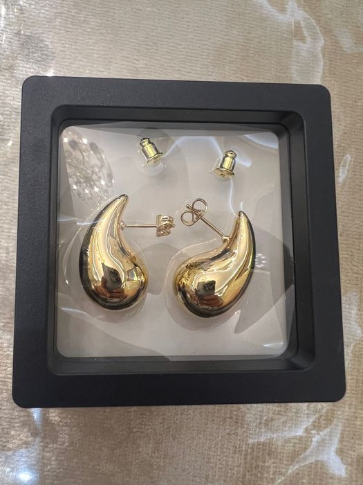 Серьги КАПЛИ Large Drop Earrings BOTTEGA VENETA 1:1 с оригиналом