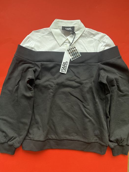 Karl Lagerfeld : Off Shoulder Mix-Sweat НОВА М / Оригинал