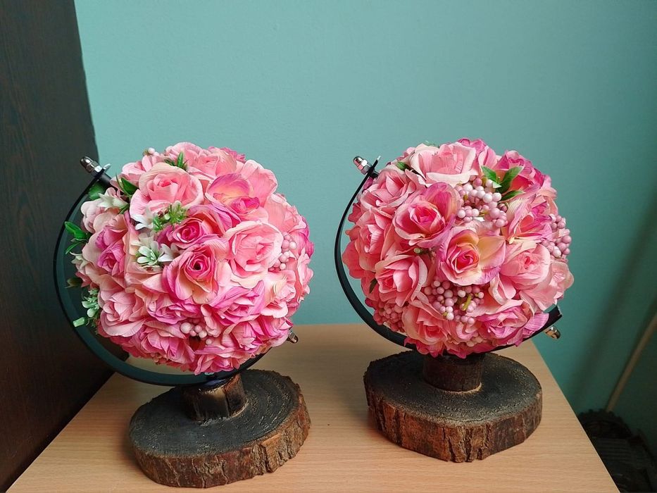 Глобус с цветя ръчна изработка