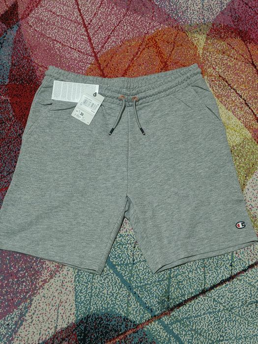 Pantaloni scurti Champion cu talie ajustabila cu snur, Gri melange,
