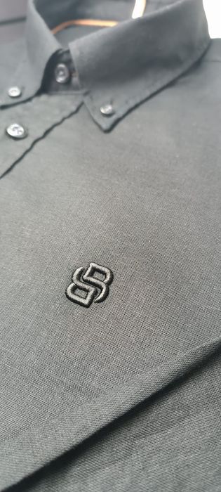 Мъжка черна ленана риза Boss