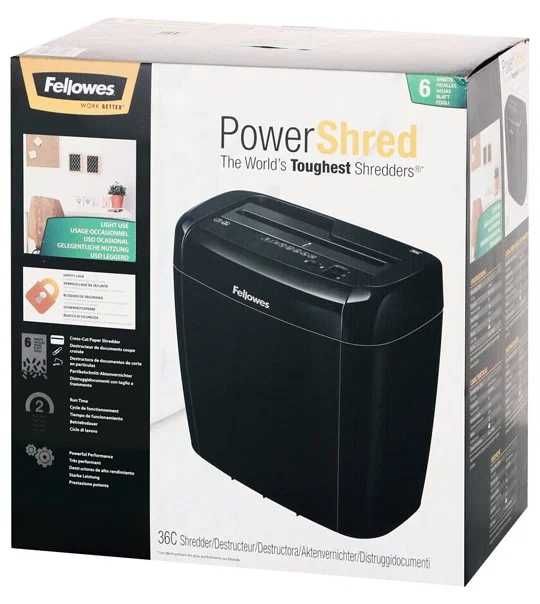 Уничтожитель бумаг Fellowes Шредер Powershred® 36C FS-47003 3кг 12л