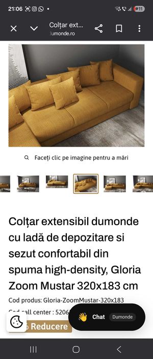 Coltar DUMONDE - Colțar modern, foarte bună calitate – stare impecabilă