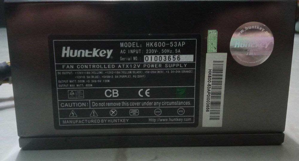 Блок питания Huntkey 600w