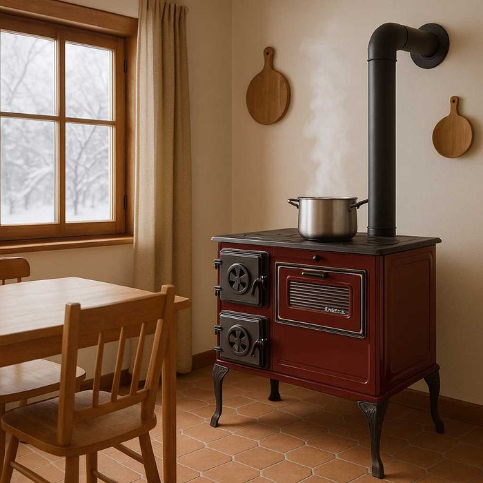 Soba Lemne Spor Plita Cuptor Ler Masina Gatit Bucatarie 6.7 kw DREAPTA