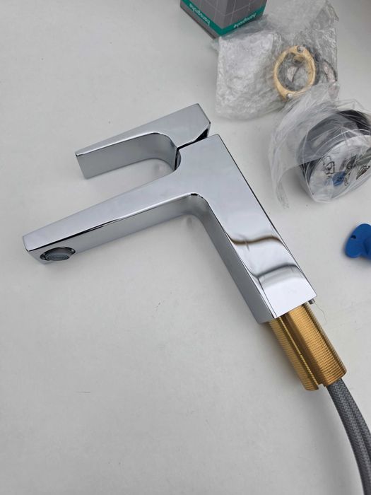 Baterie lavoar Hansgrohe Metropol 110, ventil push-open, crom