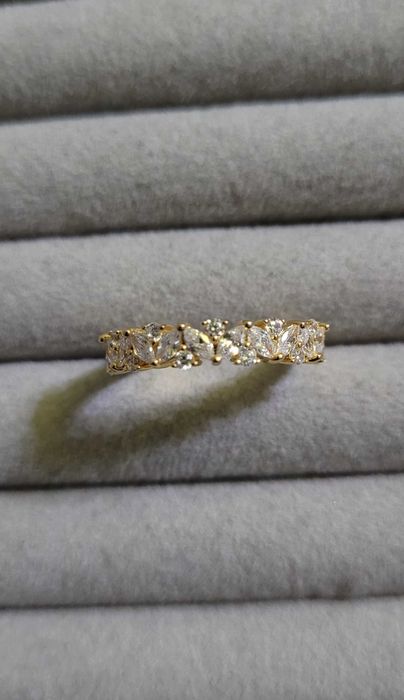 Inel suedez din argint, placat cu aur de 18K, Safira