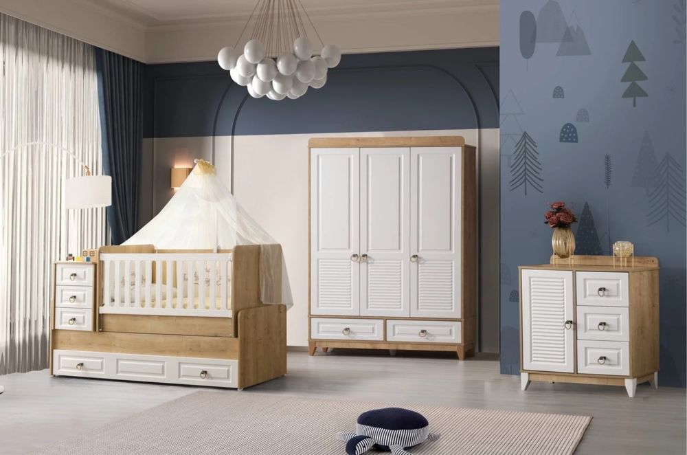 Бебешко обзавеждане 3 части с голяма кошара "Panama Collection"