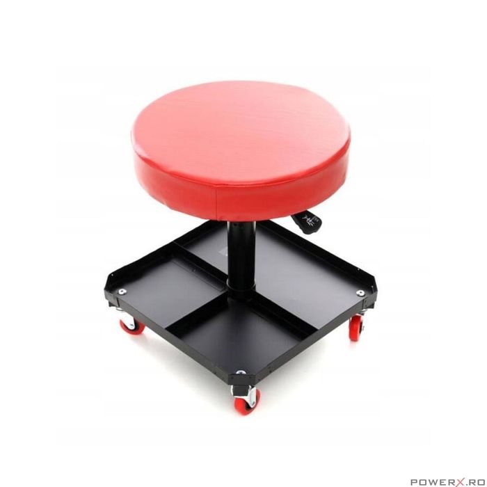 Taburet, scaun rotrativ cu spatiu pentru depozitare scule, 360°, 136