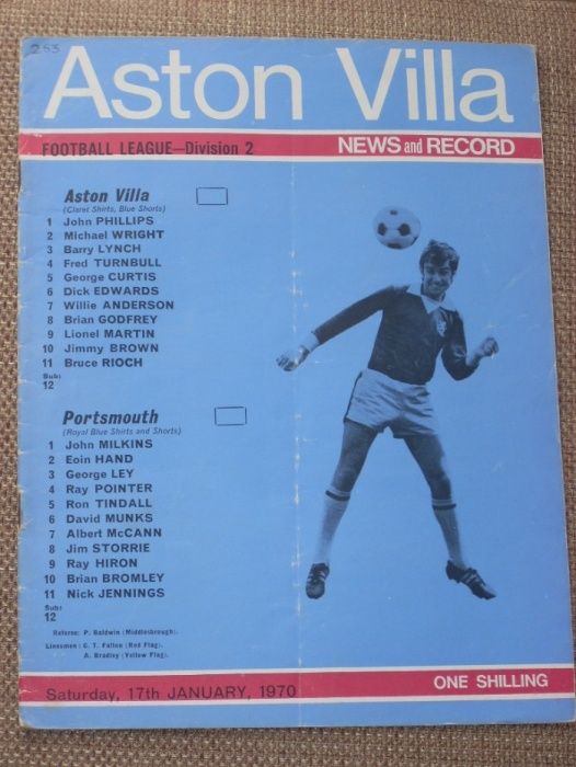 АСТЪН ВИЛА оригинални футболни програми от 1962,1967,1968,1970- 1975