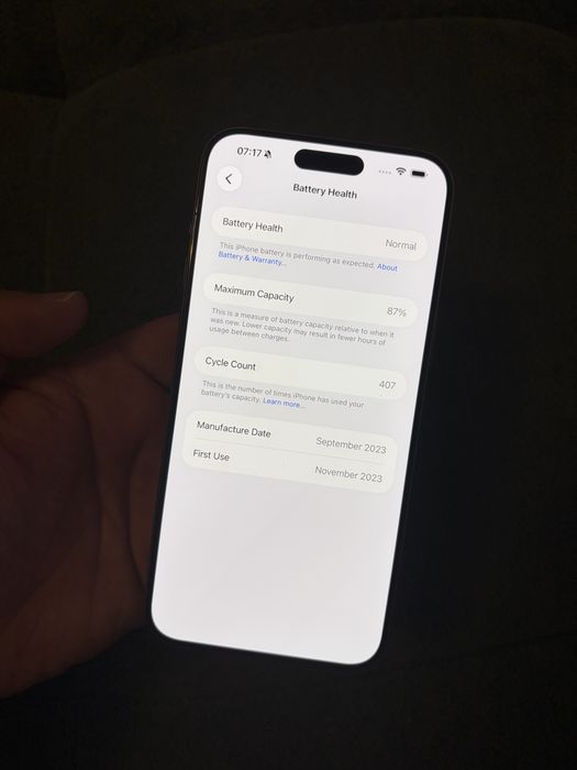 IPHONE 15 PRO MAX 256 GB - Natural Titanium - FULL BOX  - Stare Impecabila !