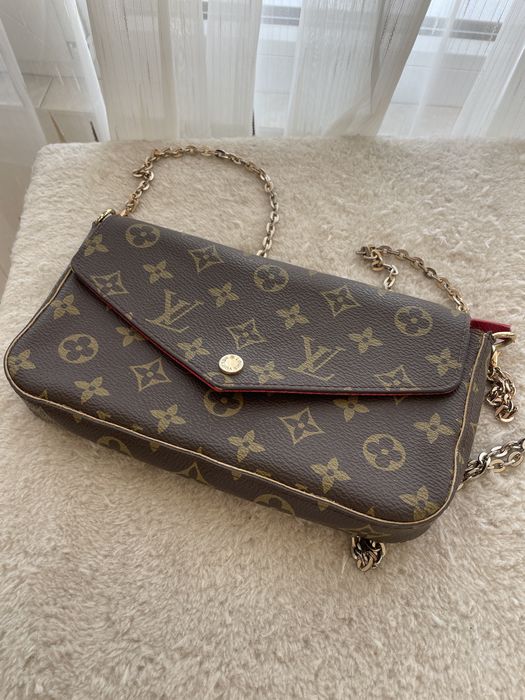 Geanta Louis Vuitton Felicie Pochette Monogram cu lant si insertie zip