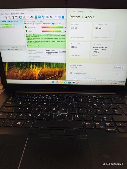 Dell latitude 7490 win 11 i5 gen 8 240ssd 8gb ddr4 ram IPS