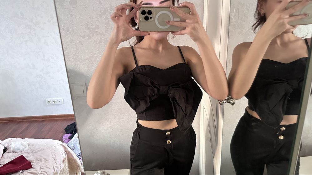 Майка с большим бантом