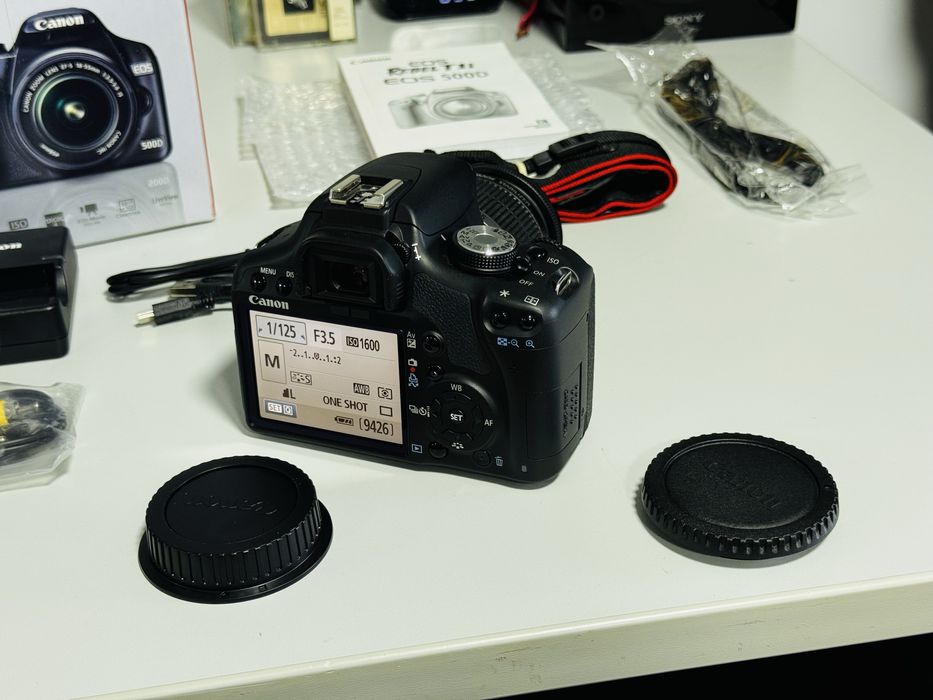 Kit complet-aparat foto CANON Eos 500D-Nou la cutie-canon 18-55 mm
