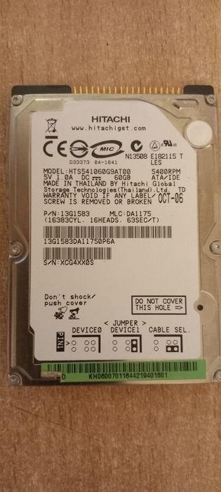 Hdd laptop ATA/IDE 60GB Hitachi 8Mb