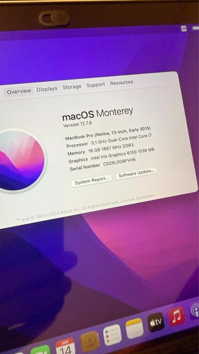 Apple macbook pro i7 16gb ram