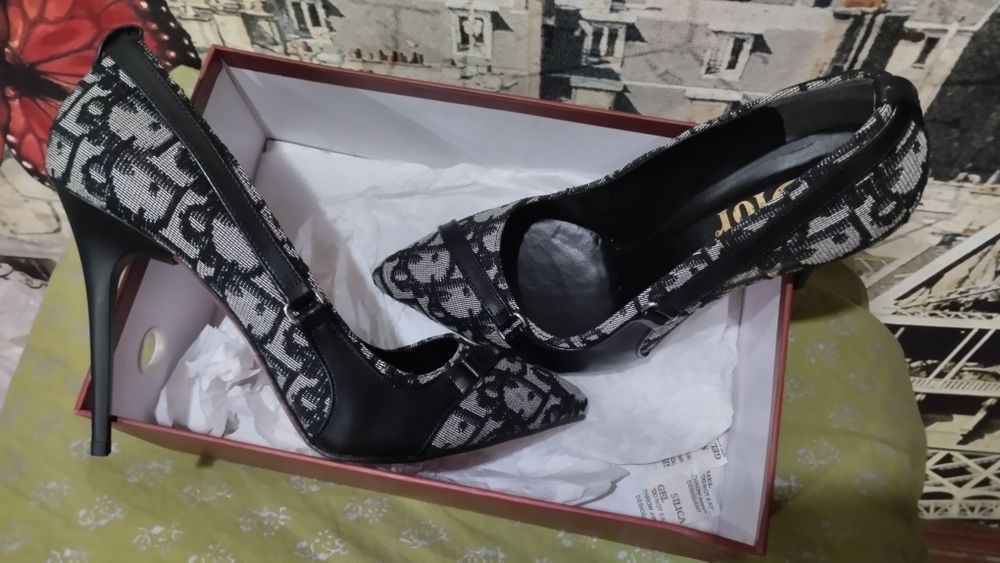 Туфли черные на каблуке Dior