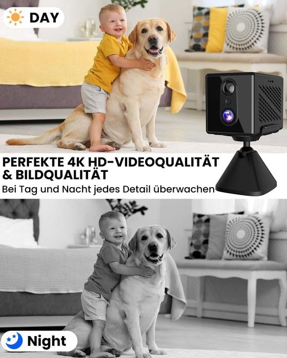 Mini cameră, cameră de supraveghere interioară 5G WiFi, cameră de supraveghere interioară, stocare gratuită în cloud, cameră cu baterie