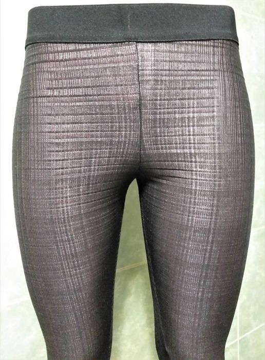 Pantaloni leggings/colanti dama PNK Casual editie lux negru glossy mar. 34/XS (noi-eticheta)