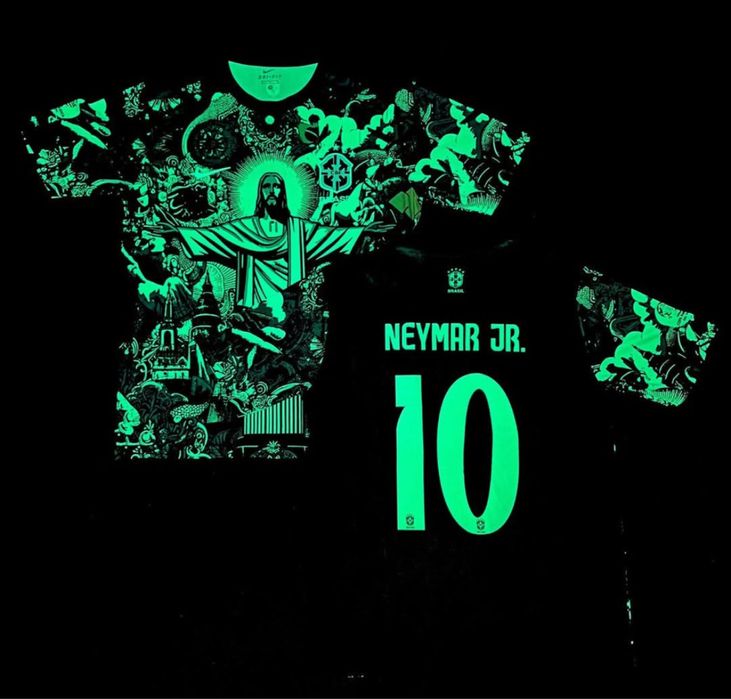 Футболна тениска на Neymar неонова